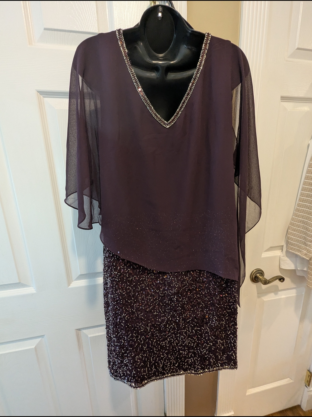 J Kara Plum Embellished Midi Dress - Picture 3 of 5